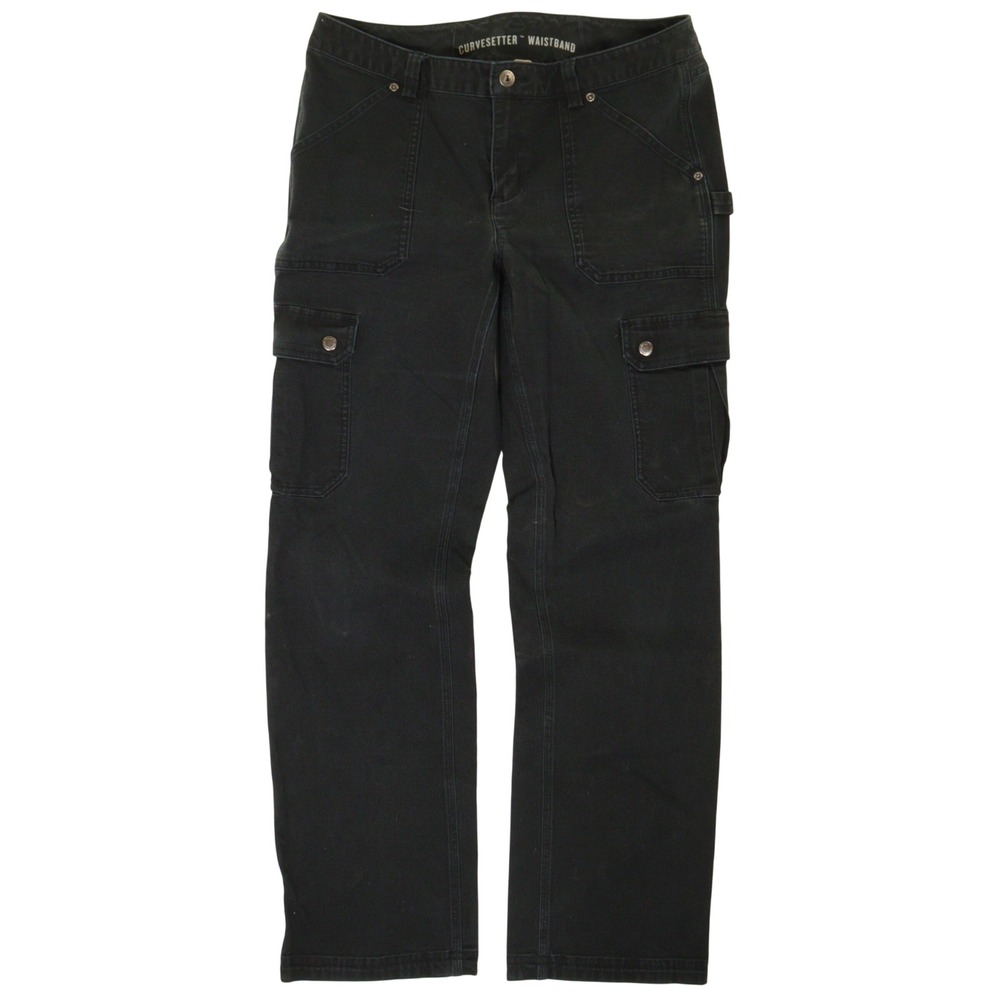 Duluth Trading Curvesetter Cargo Pants Workwear Utility Cotton Black Women 10x33